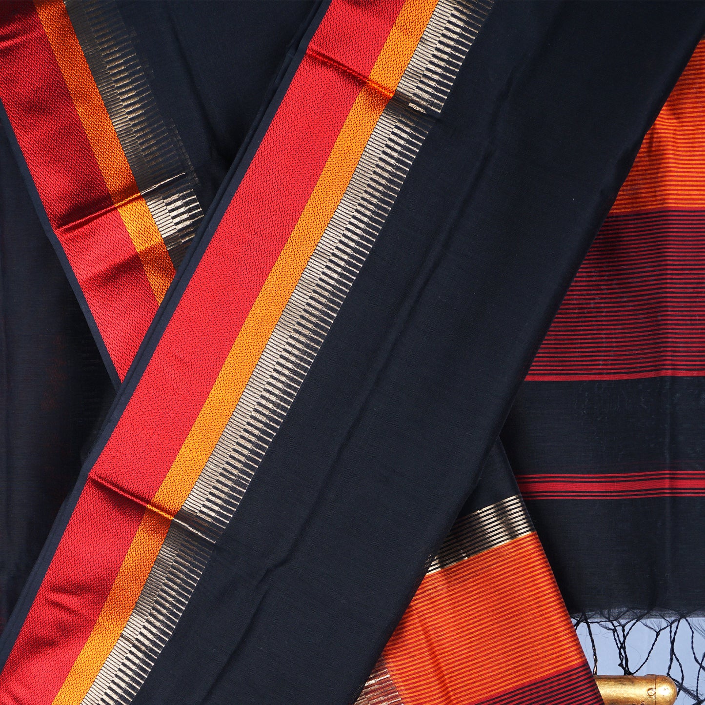 MAHESHWARI MULTI COLOR RESHAM BORDER DUPATTA