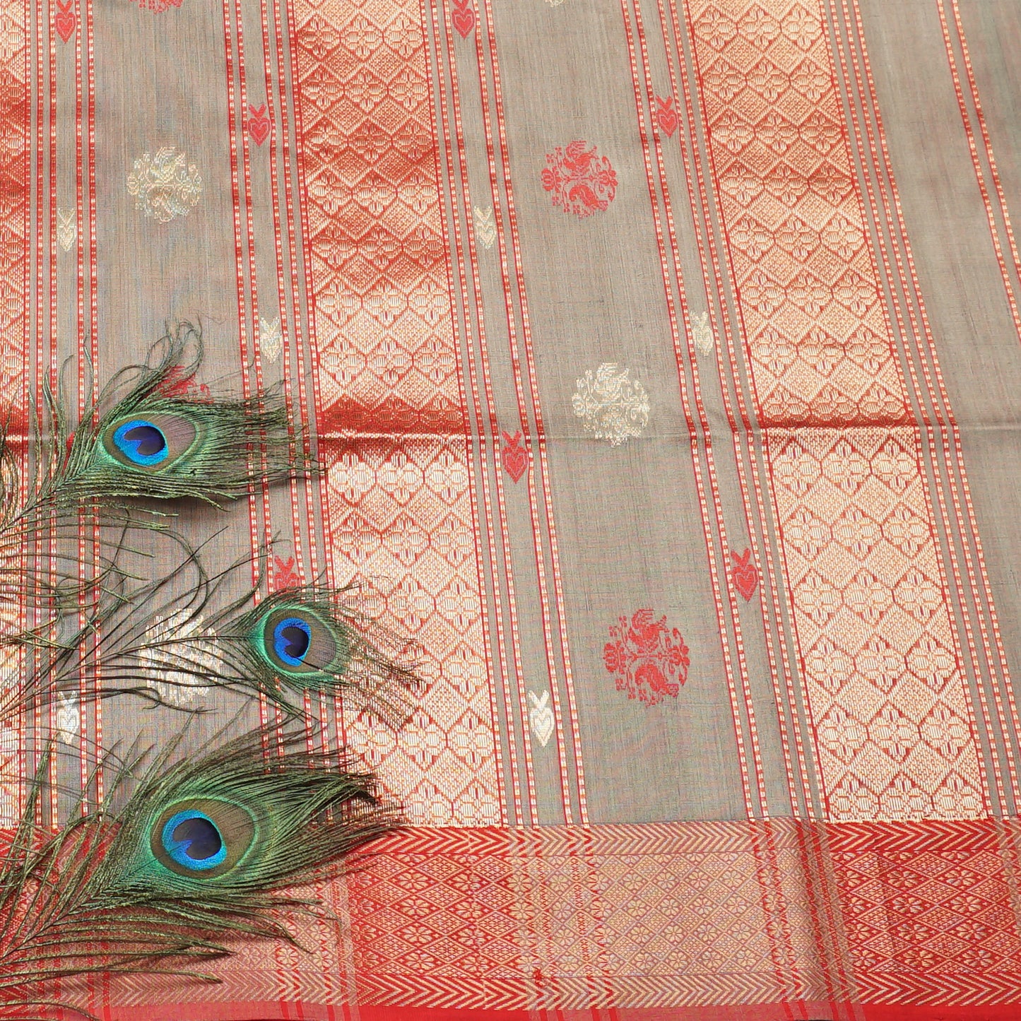 MAHESHWARI HEAVY ZARI PALLU SAREE