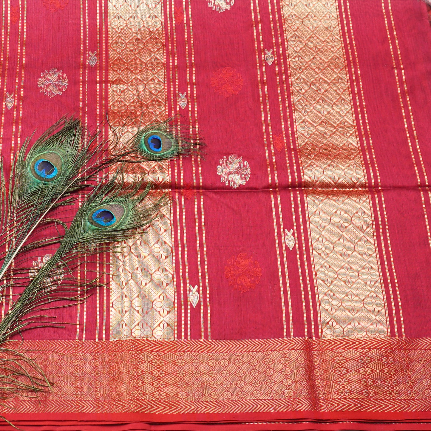 MAHESHWARI HEAVY ZARI PALLU SAREE