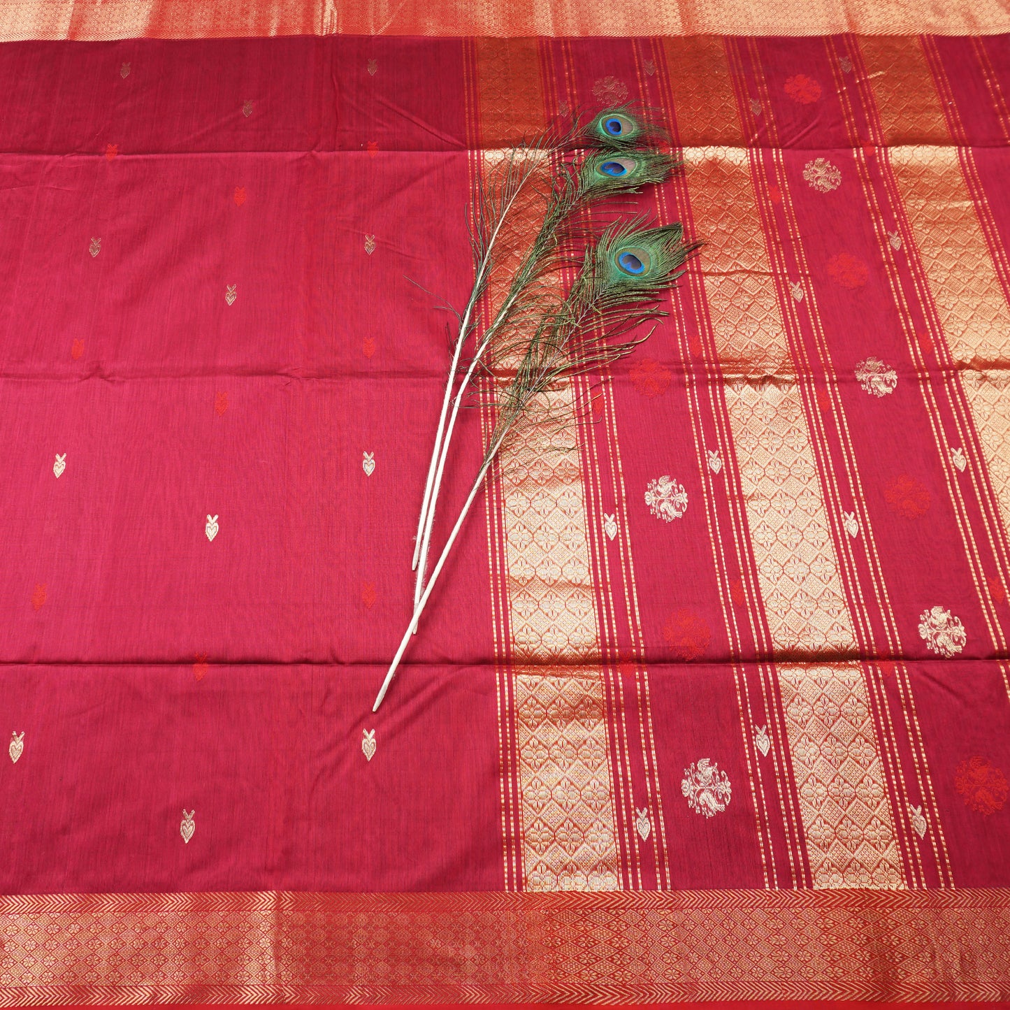 MAHESHWARI HEAVY ZARI PALLU SAREE