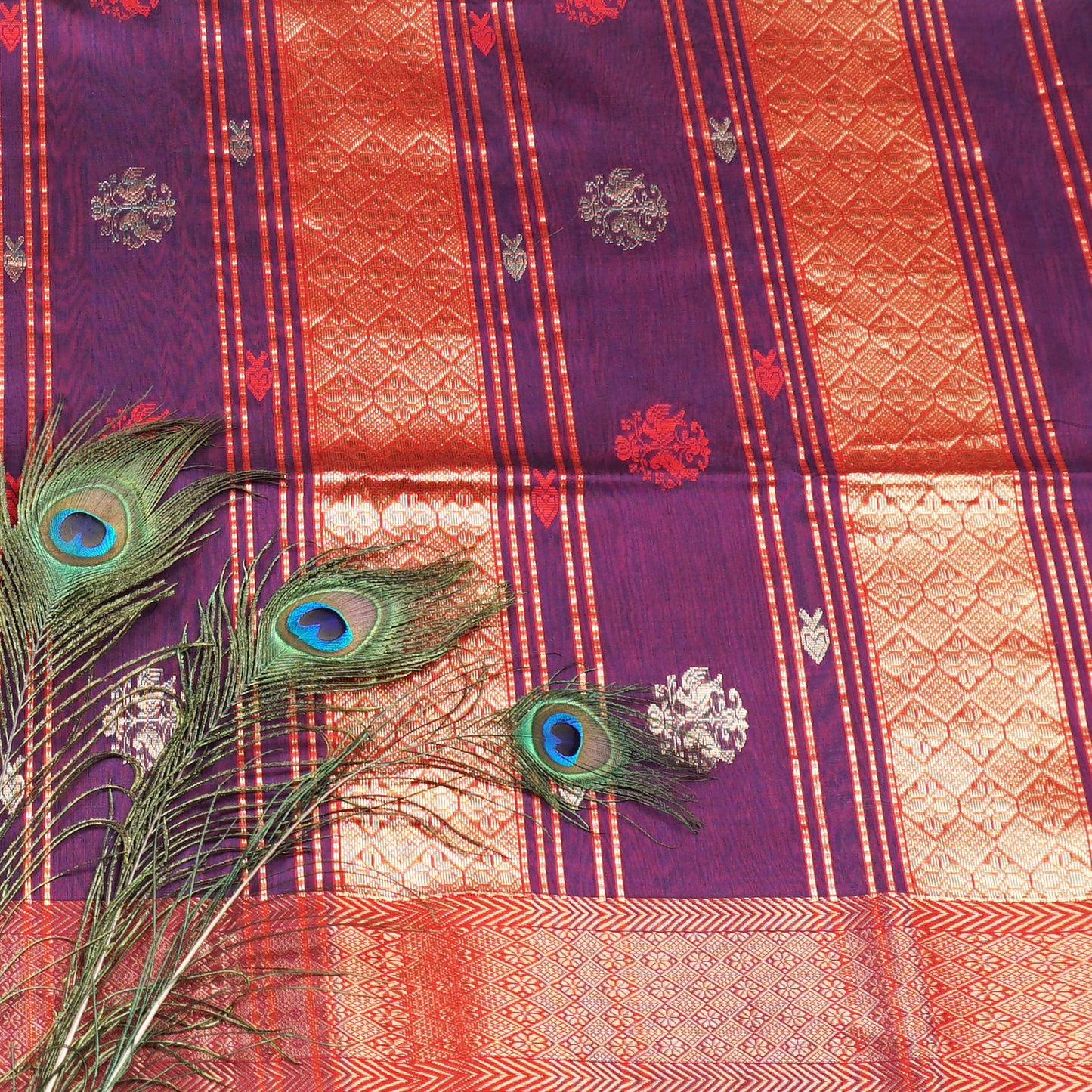 MAHESHWARI HEAVY ZARI PALLU SAREE