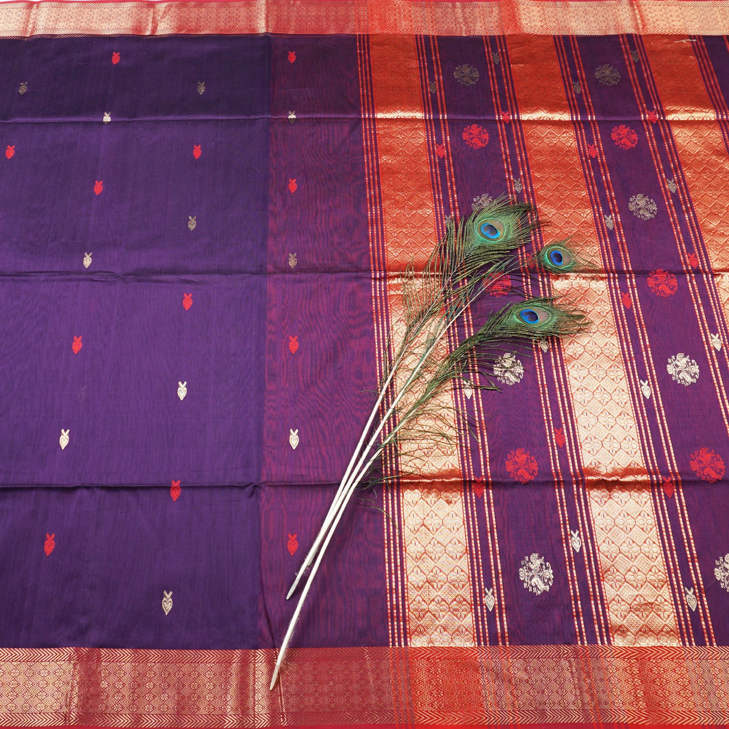 MAHESHWARI HEAVY ZARI PALLU SAREE