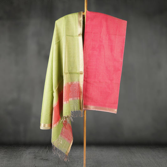 Maheshwari Tissue Dress Material With zari Border