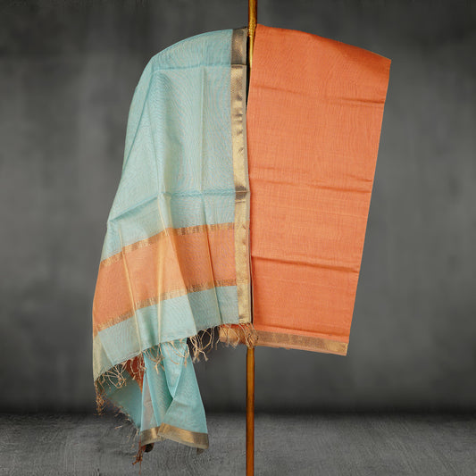 Maheshwari Tissue Dress Material With zari Border