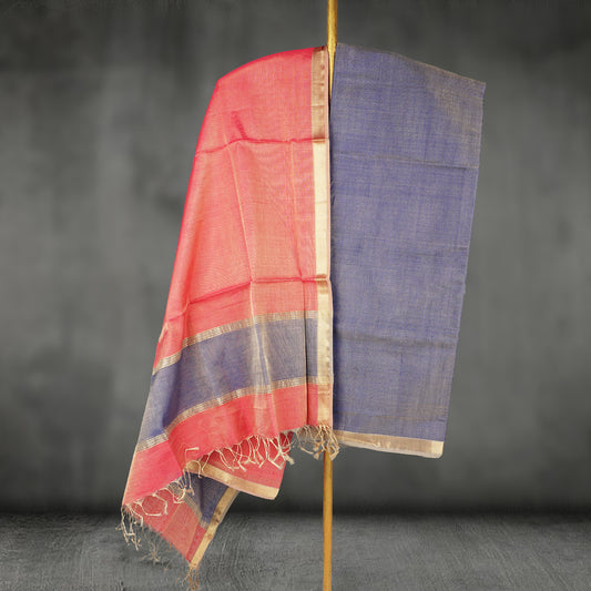 Maheshwari Tissue Dress Material With zari Border