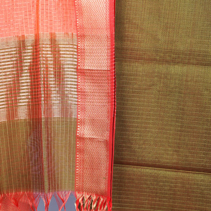 Maheshwari Zari Checks  Dress Material With zari Border