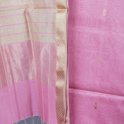 Maheshwari Checks Dress Material With motifs