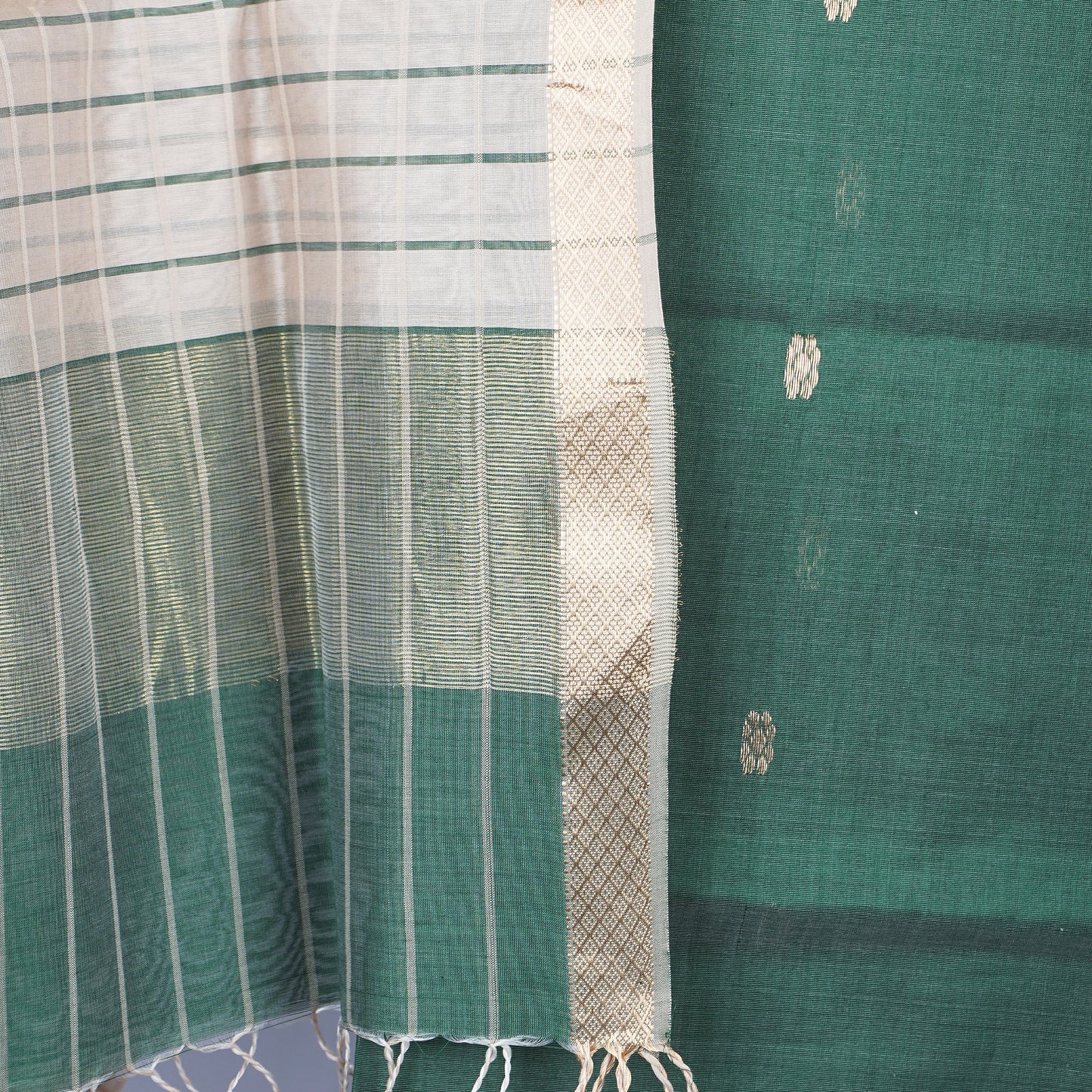 Maheshwari Checks Dress Material With motifs