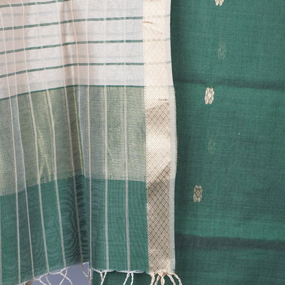 Maheshwari Checks Dress Material With motifs