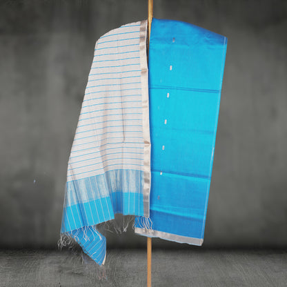 Maheshwari Checks Dress Material With motifs