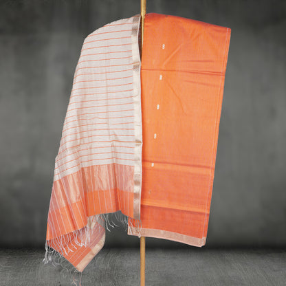 Maheshwari Checks Dress Material With motifs