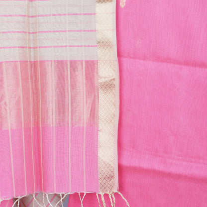 Maheshwari Checks Dress Material With motifs