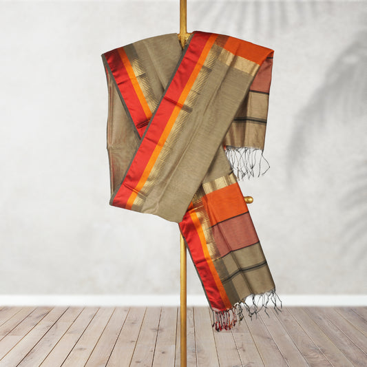 MAHESHWARI MULTI COLOR RESHAM BORDER DUPATTA