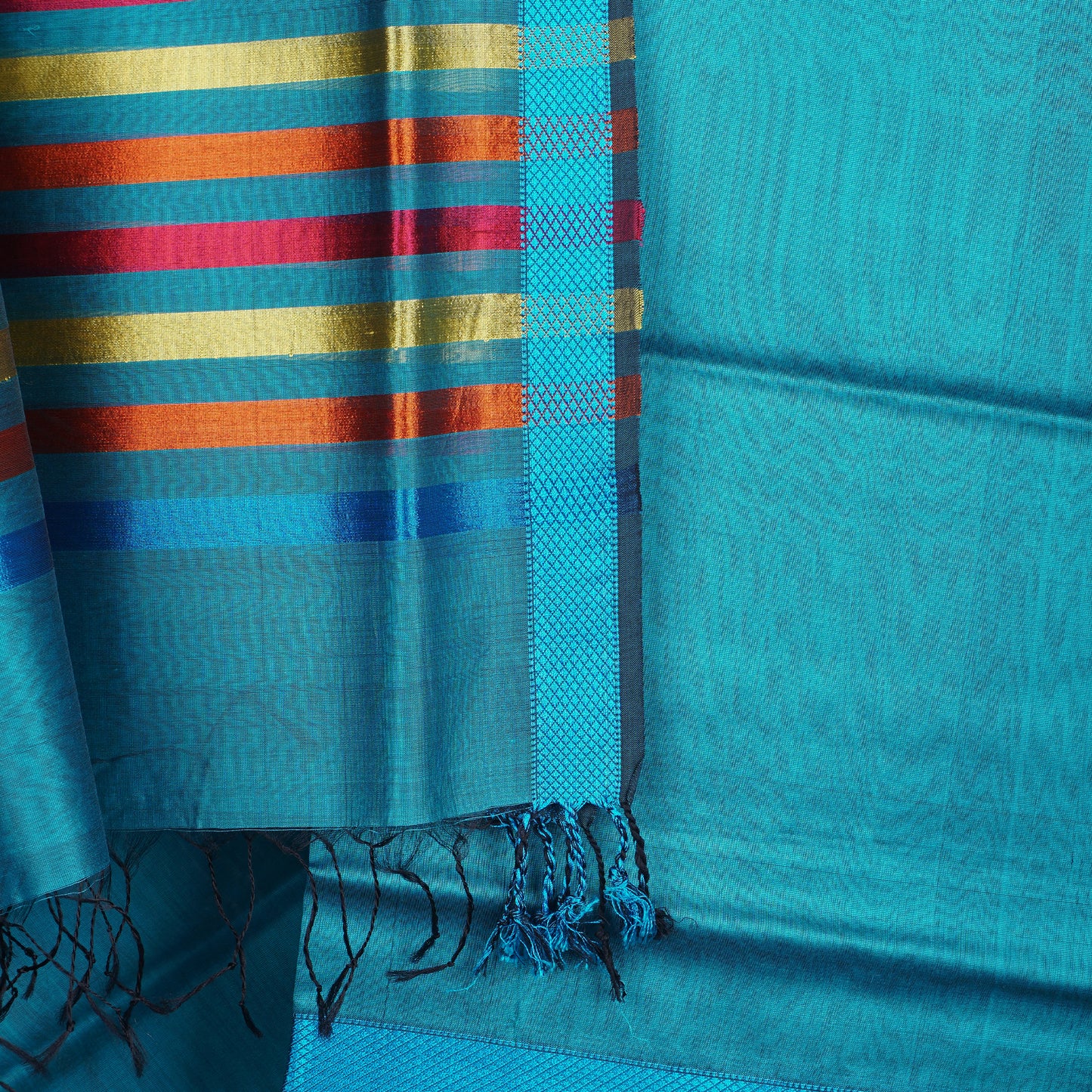 Maheshwari Dress Material With Resham Border.